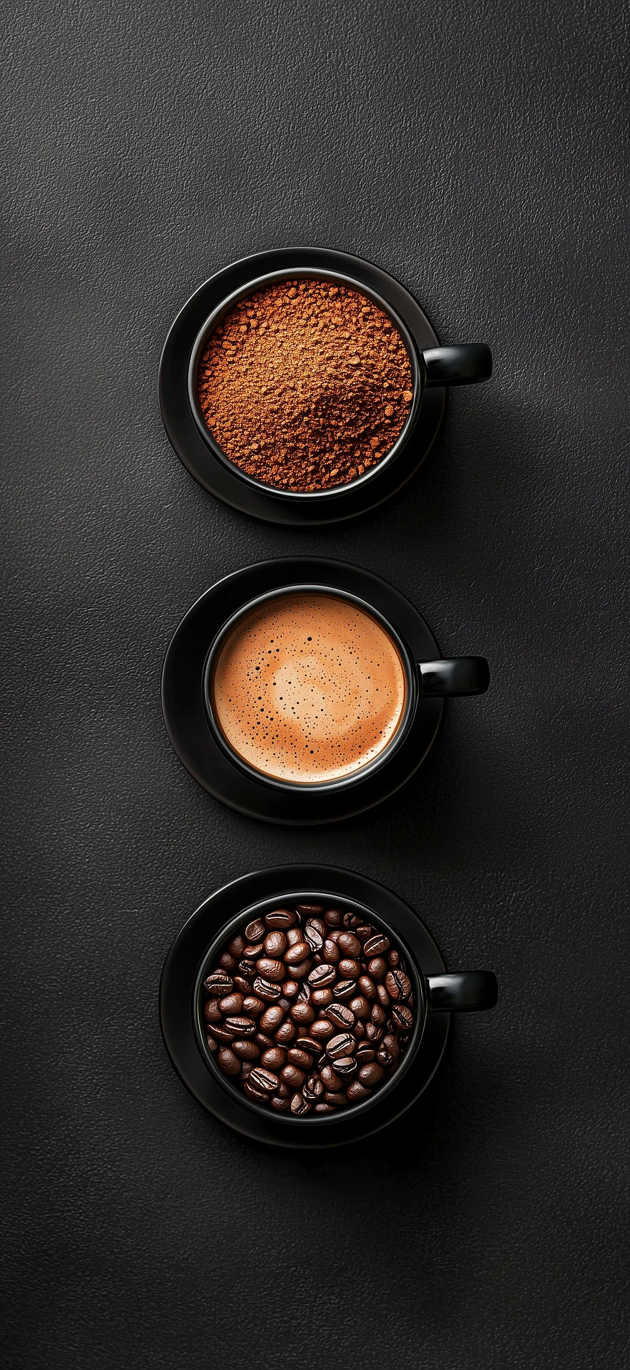 Työpaikan kahviautomaatissa erilaiset kahvilaadut.